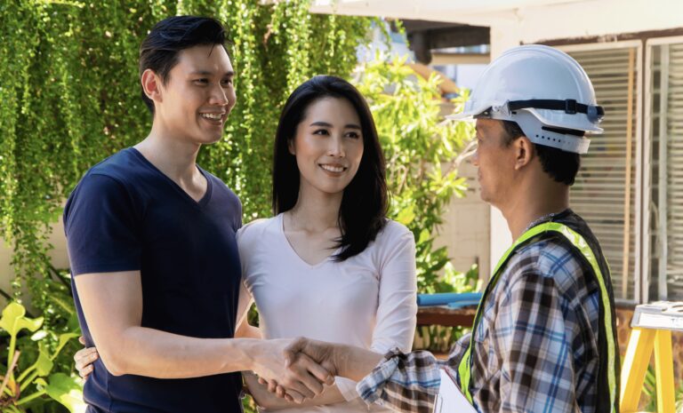 Young couple learning about septic systems