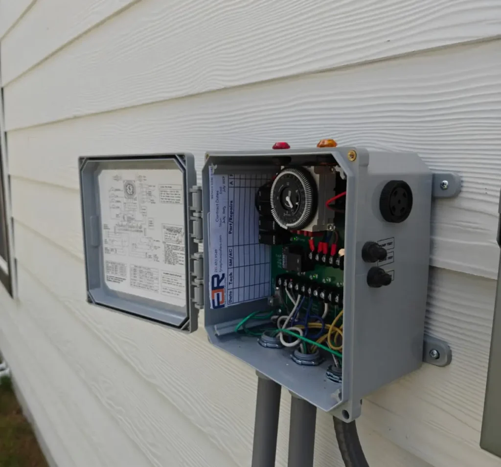Fjr septic installers control panel for an aerobic septic system
